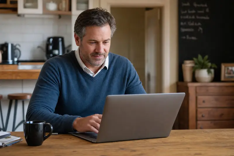 Couple filling out home selling form